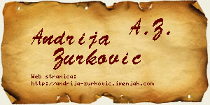 Andrija Zurković vizit kartica